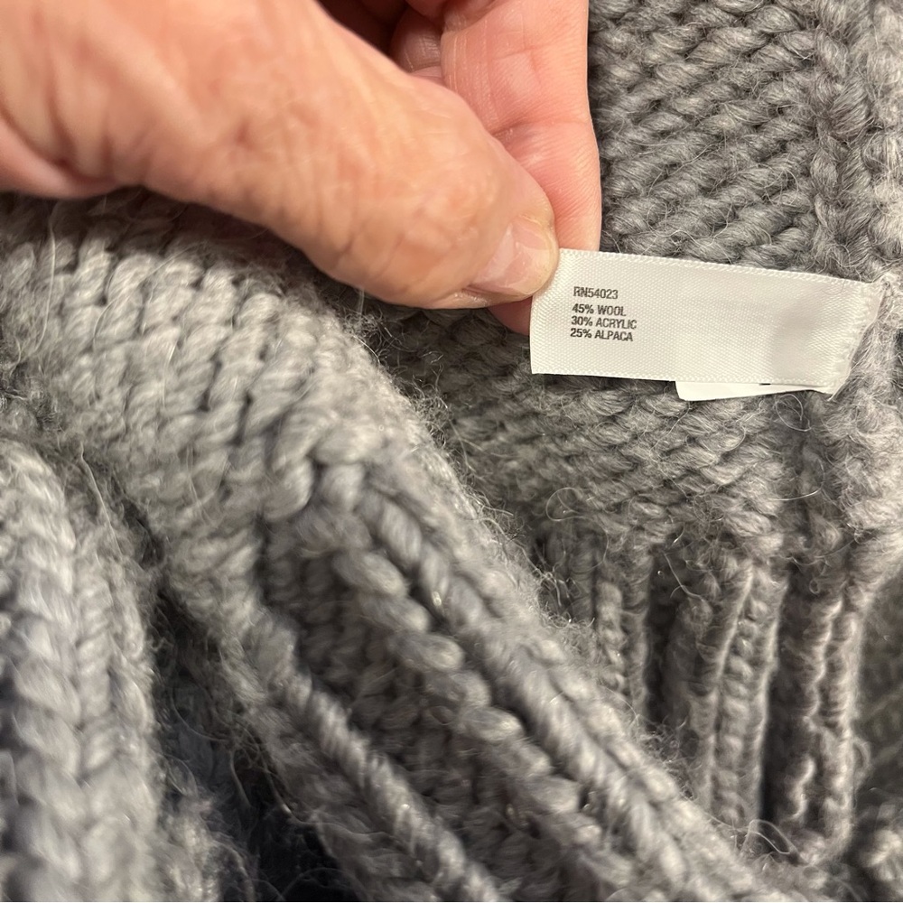 Gap Grey Chunky Long Sleeve Sweater Coat Size XSmall. - Picture 9 of 10